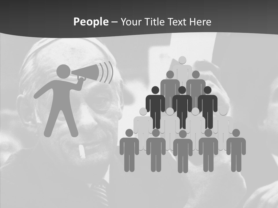 The Old Image Of A Man With A Cigarette And Newspaper PowerPoint Template