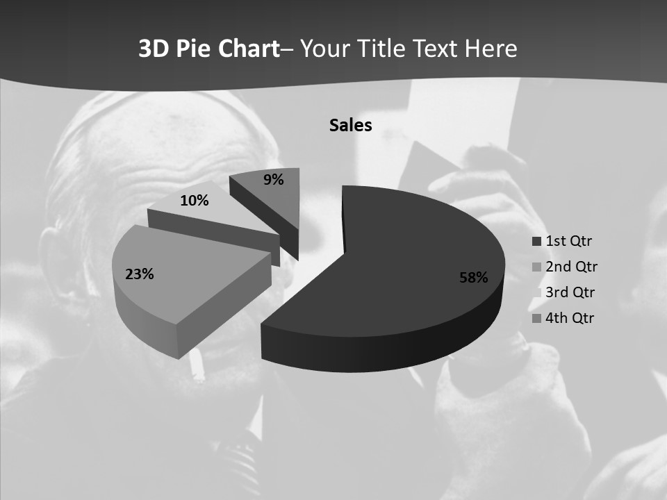 The Old Image Of A Man With A Cigarette And Newspaper PowerPoint Template