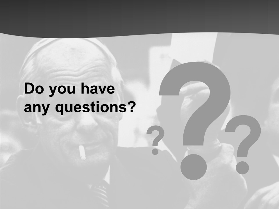 The Old Image Of A Man With A Cigarette And Newspaper PowerPoint Template