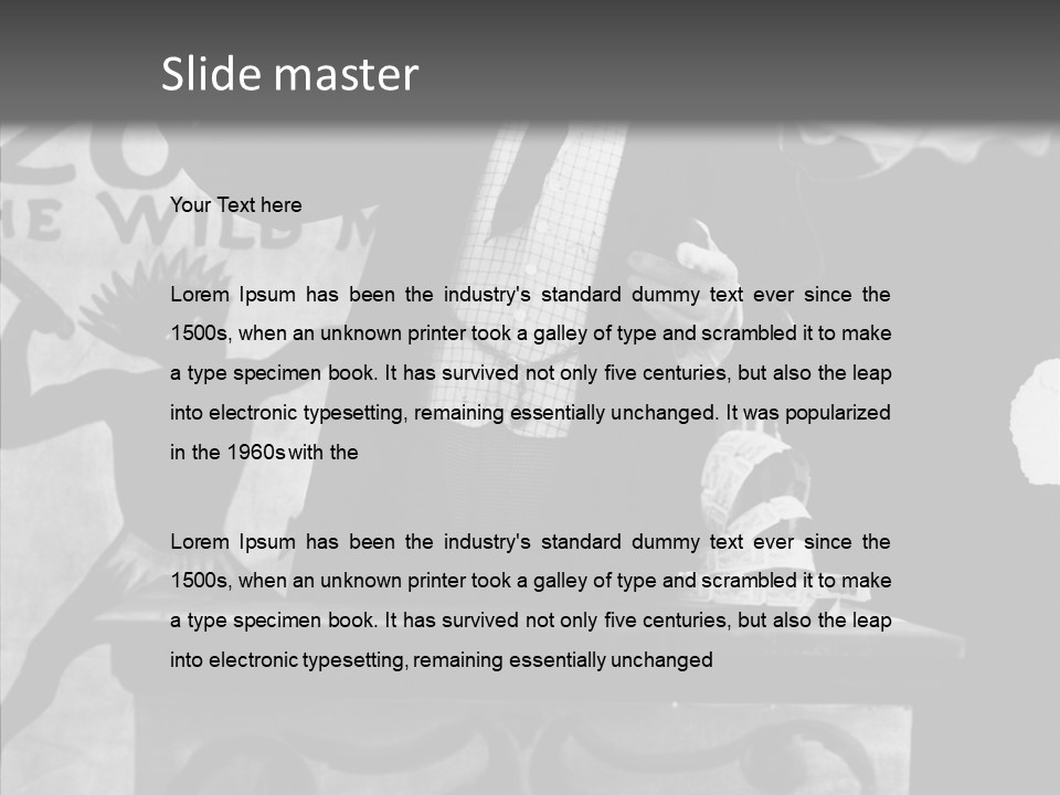 He Speaks A Black-White Background PowerPoint Template