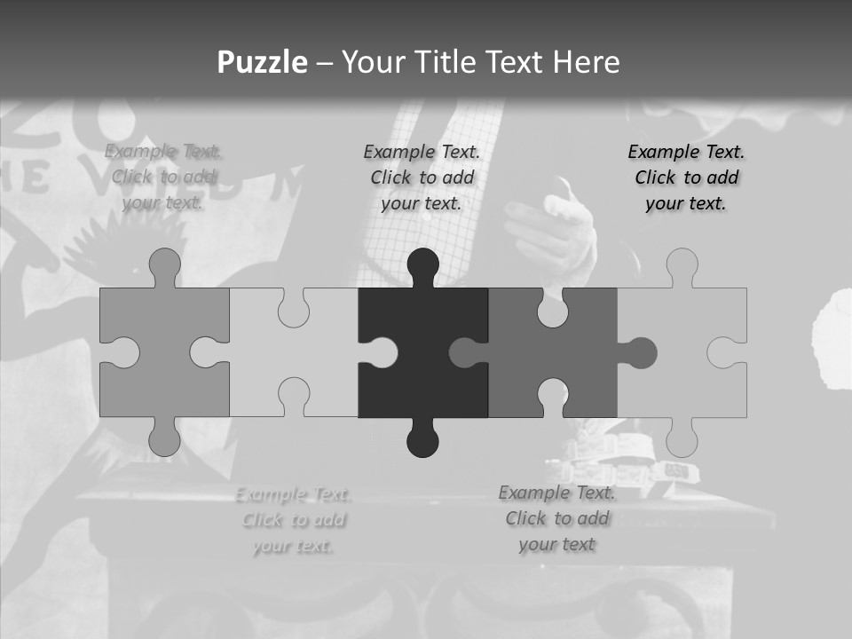 He Speaks A Black-White Background PowerPoint Template