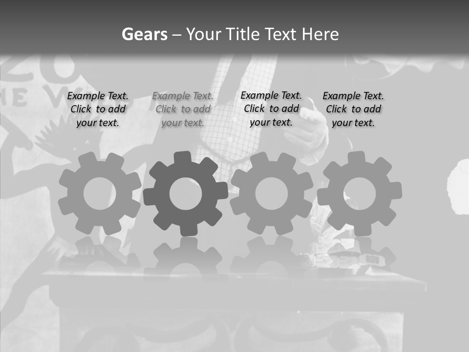 He Speaks A Black-White Background PowerPoint Template