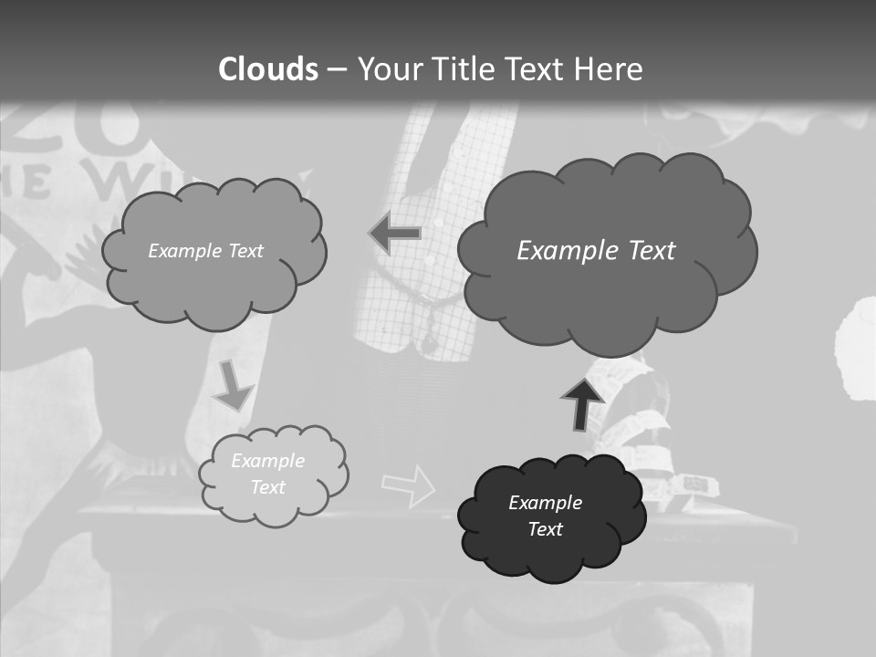 He Speaks A Black-White Background PowerPoint Template