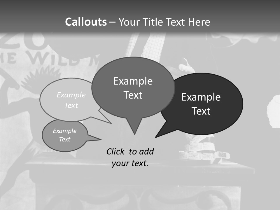 He Speaks A Black-White Background PowerPoint Template