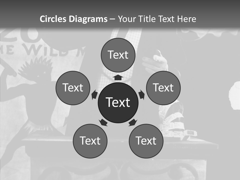 He Speaks A Black-White Background PowerPoint Template