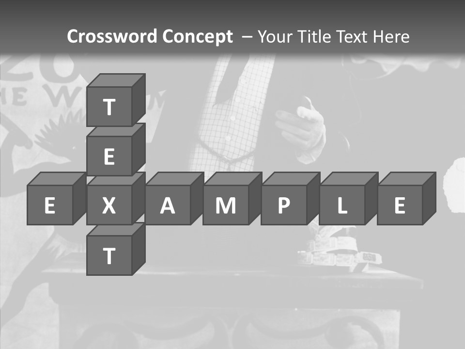 He Speaks A Black-White Background PowerPoint Template