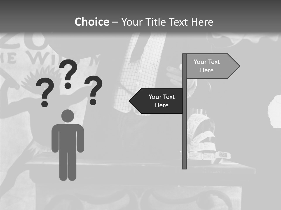 He Speaks A Black-White Background PowerPoint Template