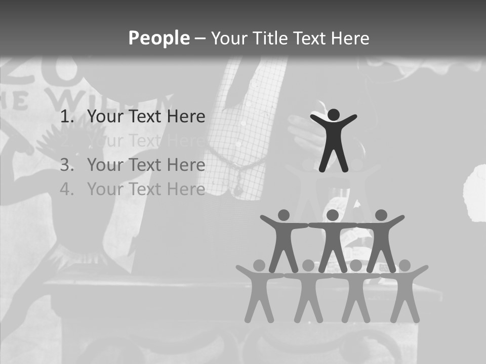 He Speaks A Black-White Background PowerPoint Template