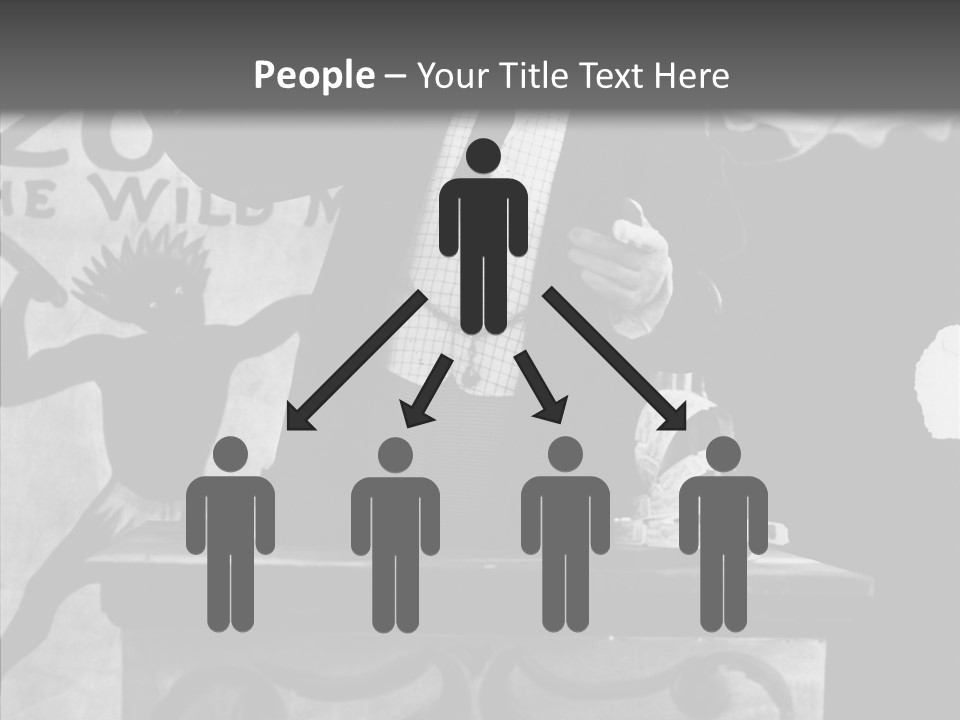 He Speaks A Black-White Background PowerPoint Template