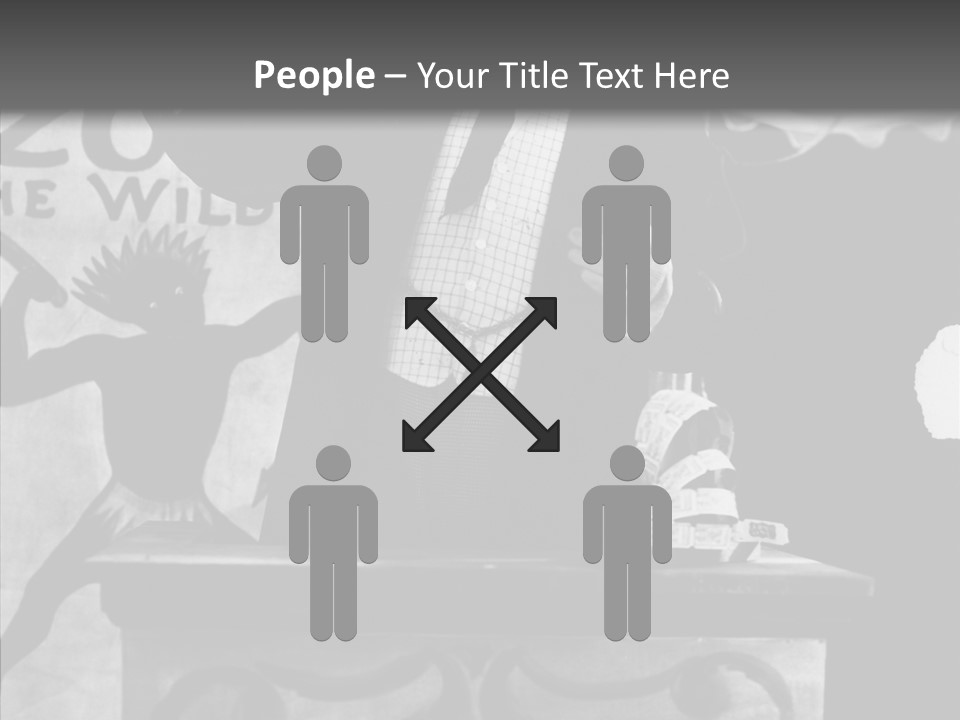 He Speaks A Black-White Background PowerPoint Template