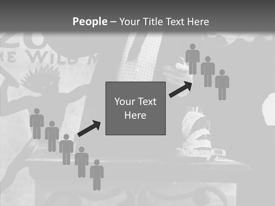 He Speaks A Black-White Background PowerPoint Template