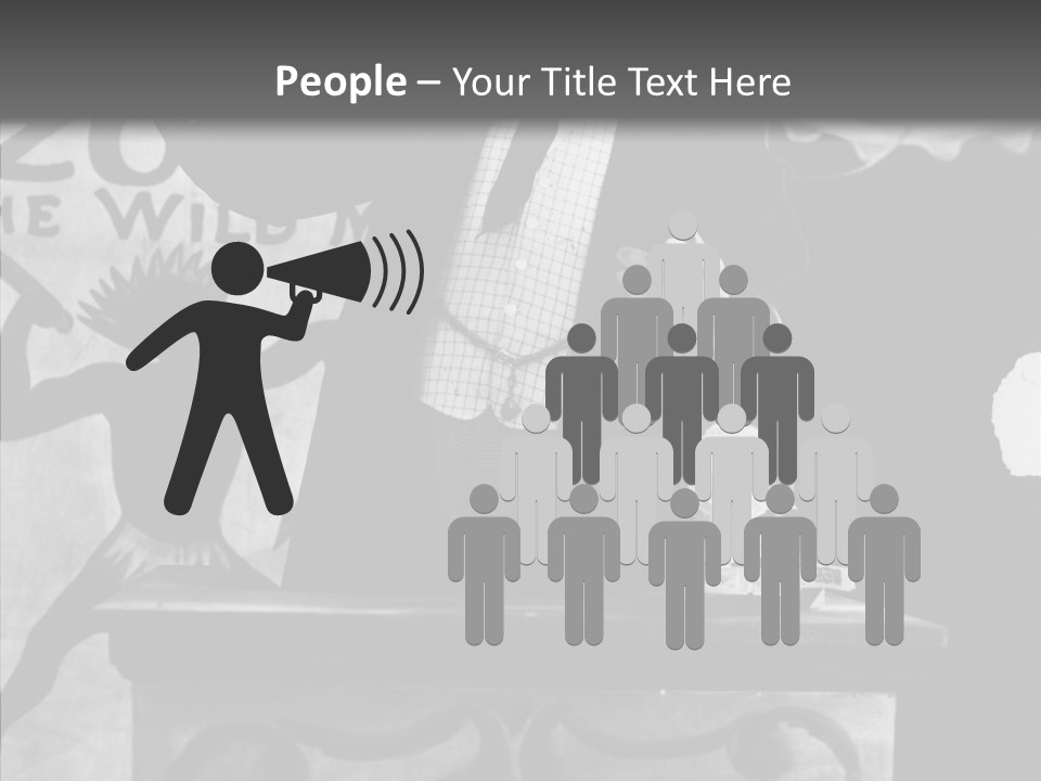 He Speaks A Black-White Background PowerPoint Template