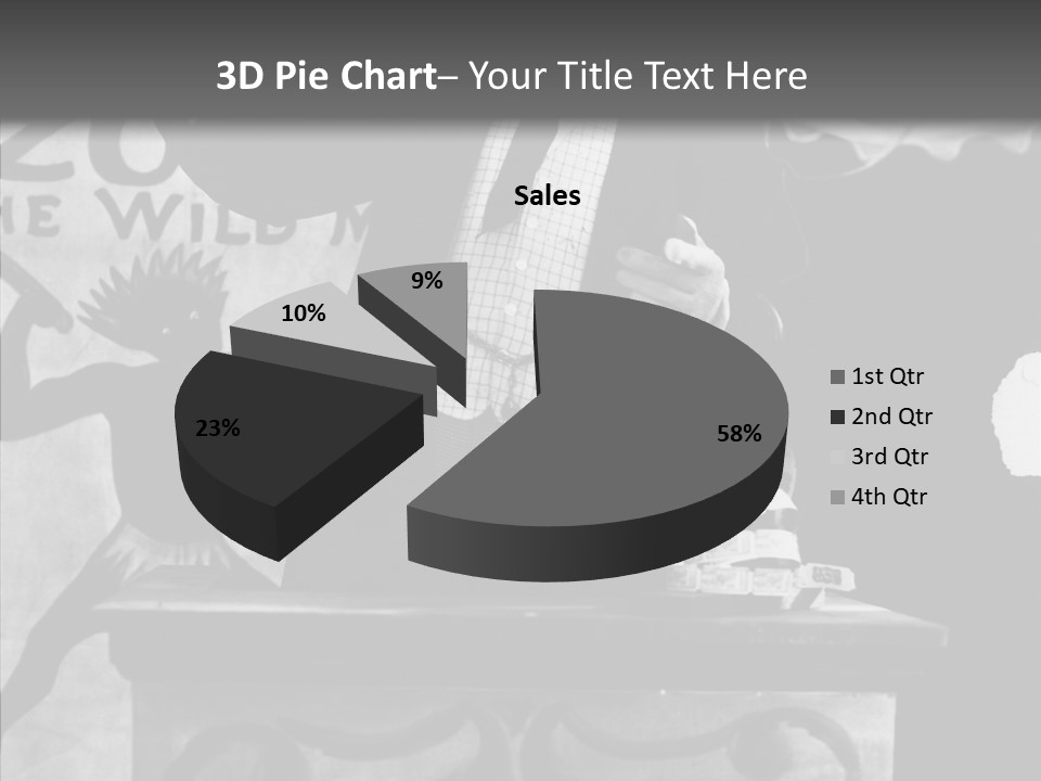 He Speaks A Black-White Background PowerPoint Template