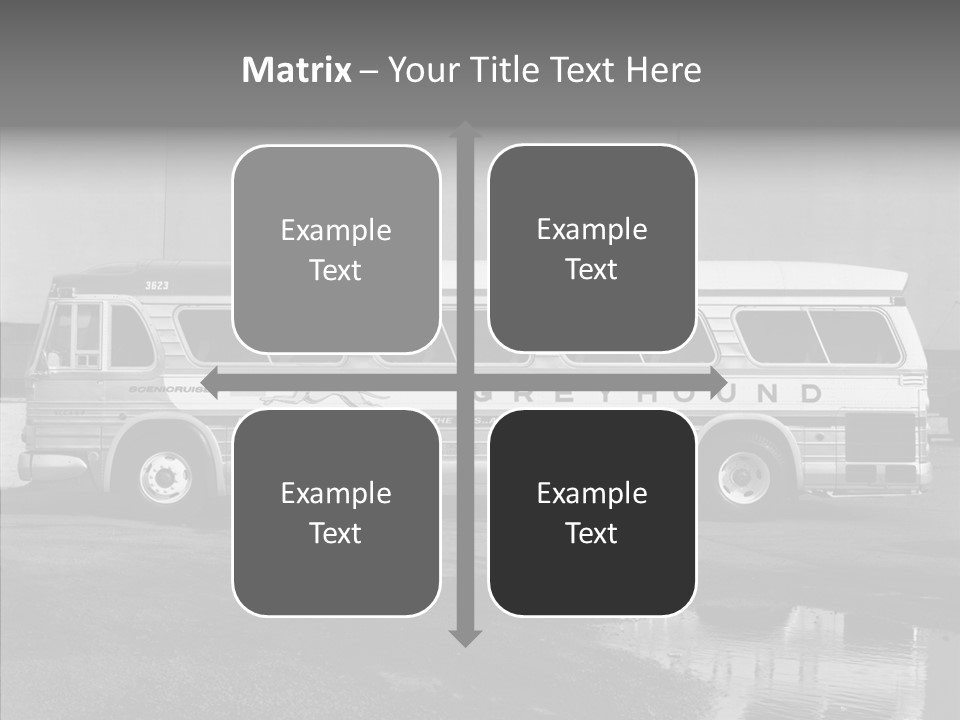 Retro Bus On White Background Black PowerPoint Template