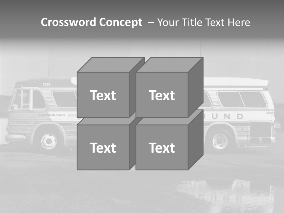 Retro Bus On White Background Black PowerPoint Template