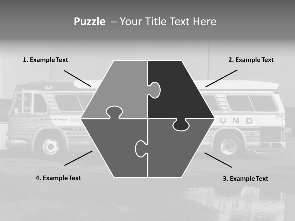 Retro Bus On White Background Black PowerPoint Template