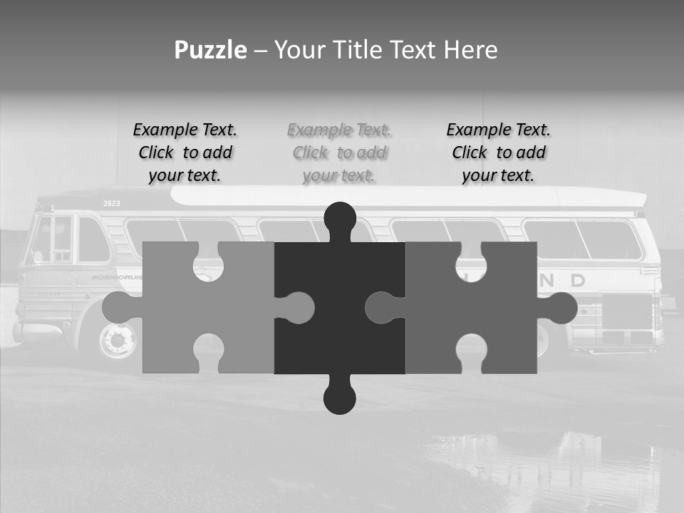 Retro Bus On White Background Black PowerPoint Template