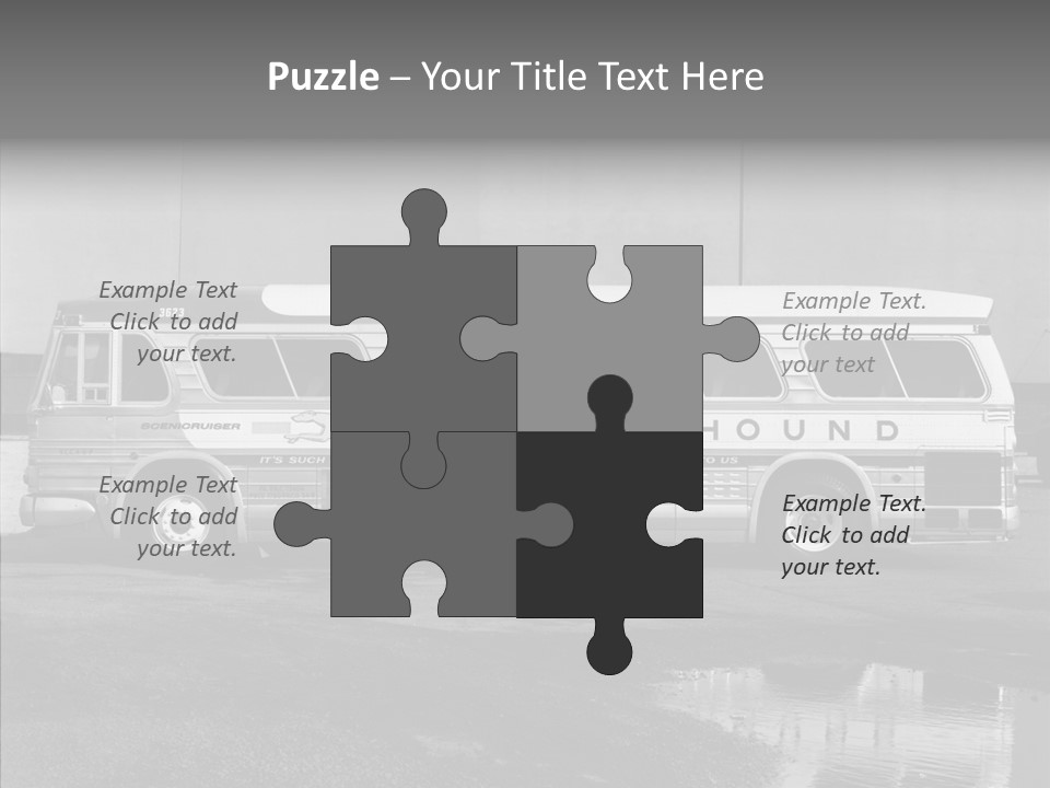 Retro Bus On White Background Black PowerPoint Template