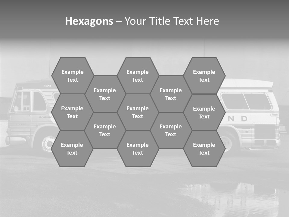 Retro Bus On White Background Black PowerPoint Template