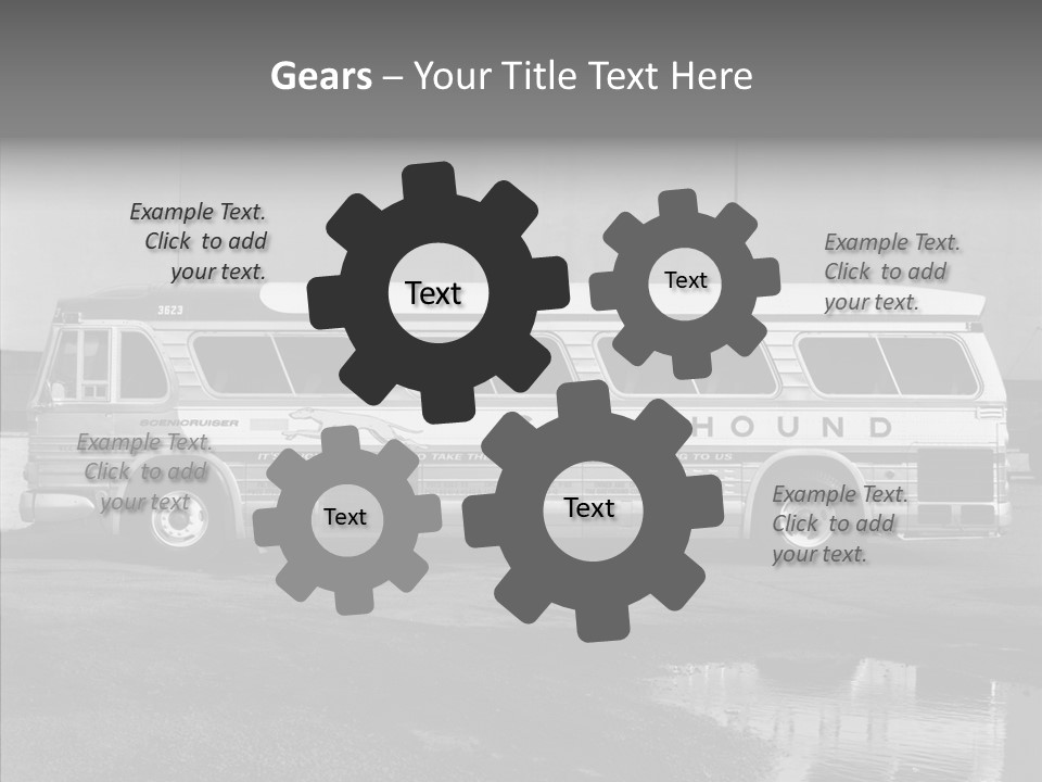 Retro Bus On White Background Black PowerPoint Template