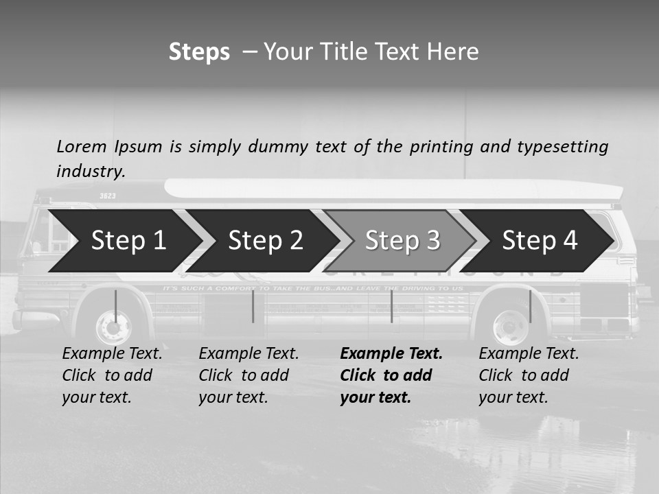 Retro Bus On White Background Black PowerPoint Template