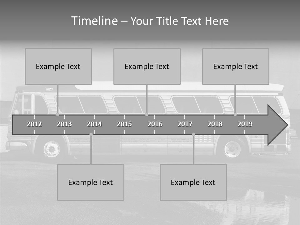 Retro Bus On White Background Black PowerPoint Template