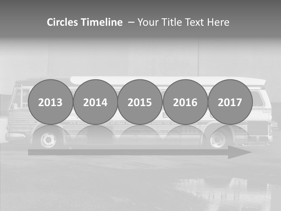 Retro Bus On White Background Black PowerPoint Template