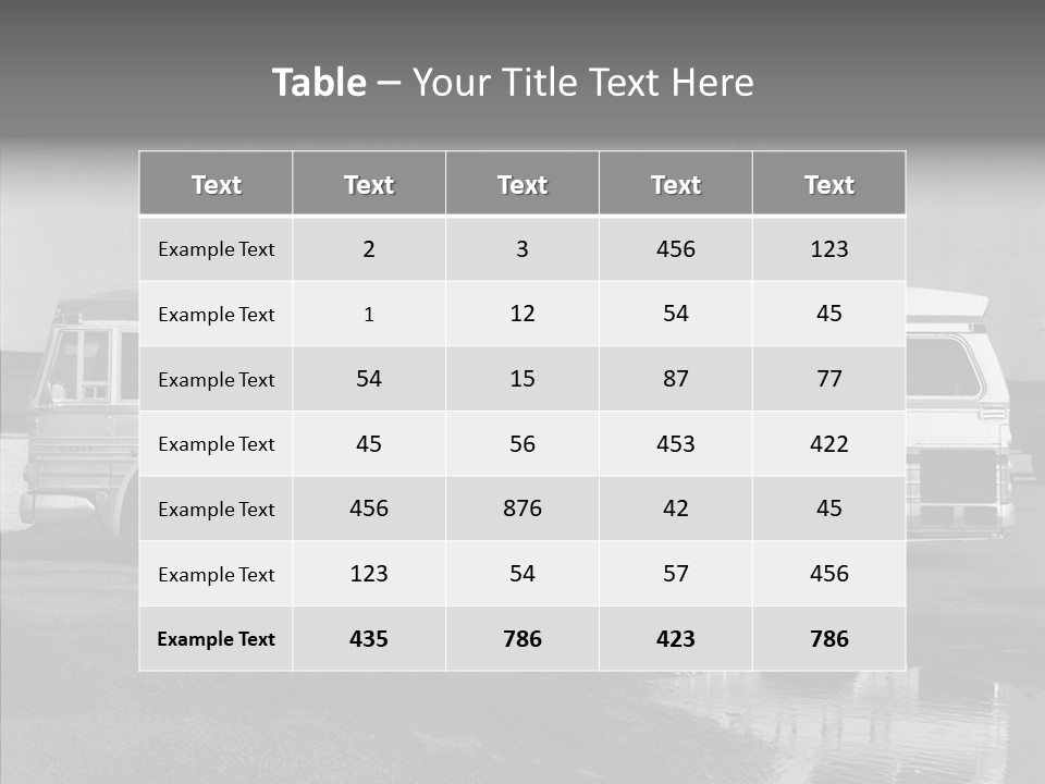 Retro Bus On White Background Black PowerPoint Template