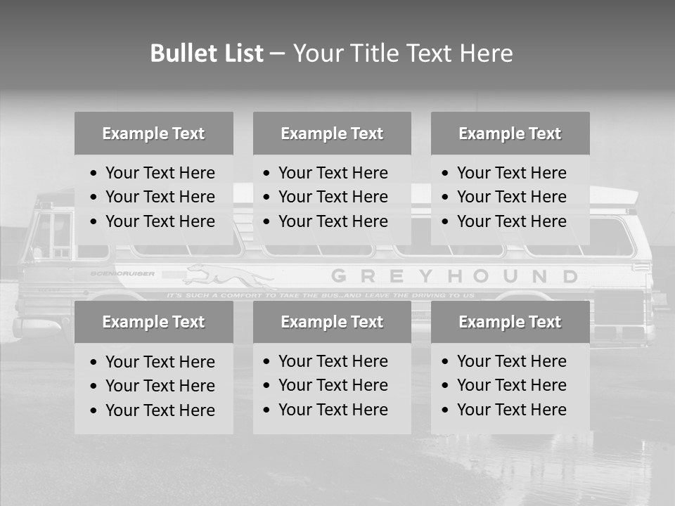 Retro Bus On White Background Black PowerPoint Template