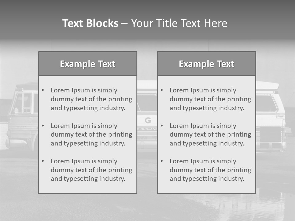 Retro Bus On White Background Black PowerPoint Template