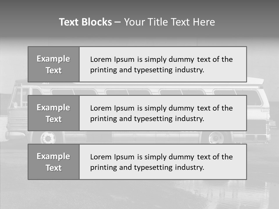Retro Bus On White Background Black PowerPoint Template