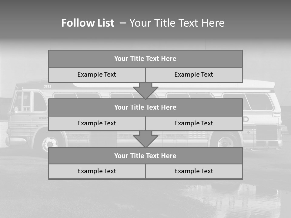 Retro Bus On White Background Black PowerPoint Template