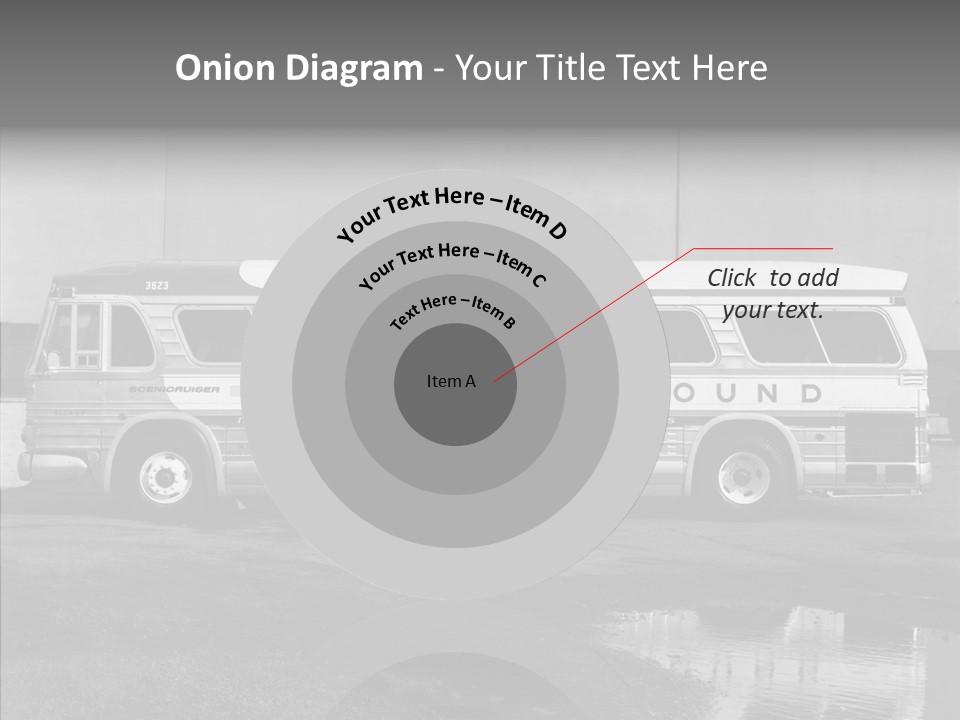 Retro Bus On White Background Black PowerPoint Template