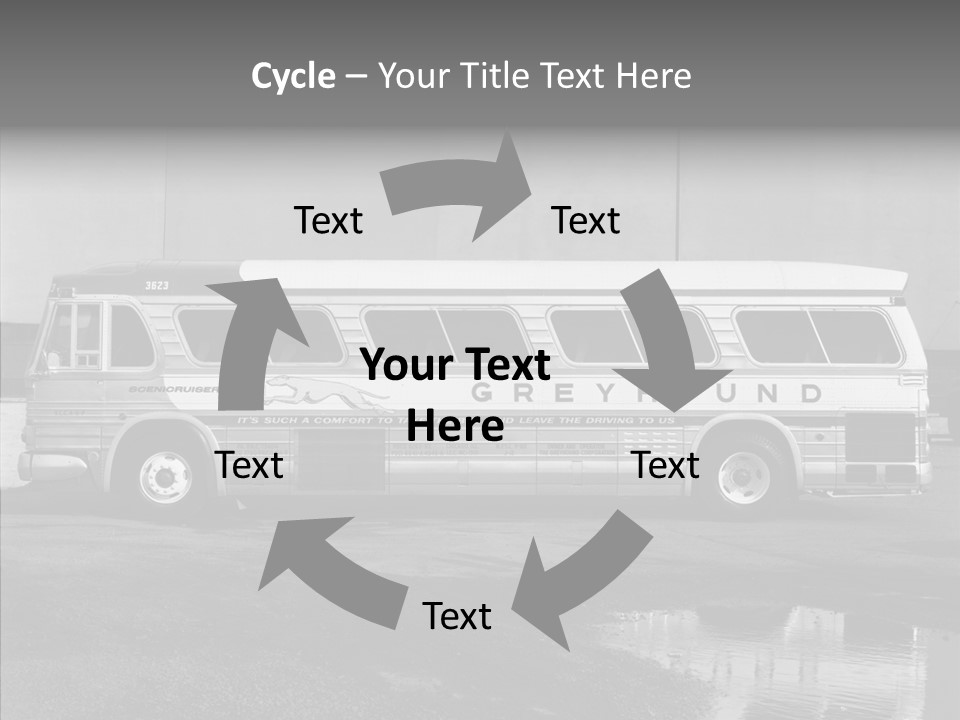 Retro Bus On White Background Black PowerPoint Template