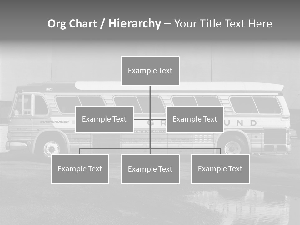 Retro Bus On White Background Black PowerPoint Template
