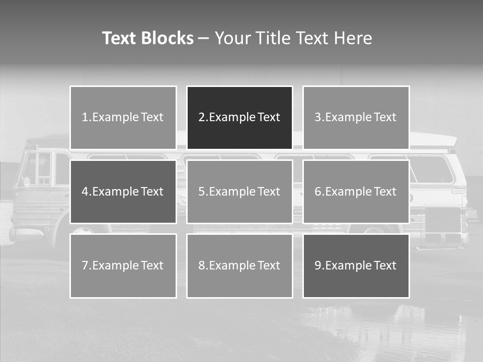 Retro Bus On White Background Black PowerPoint Template