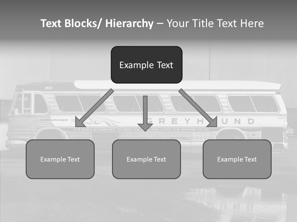 Retro Bus On White Background Black PowerPoint Template