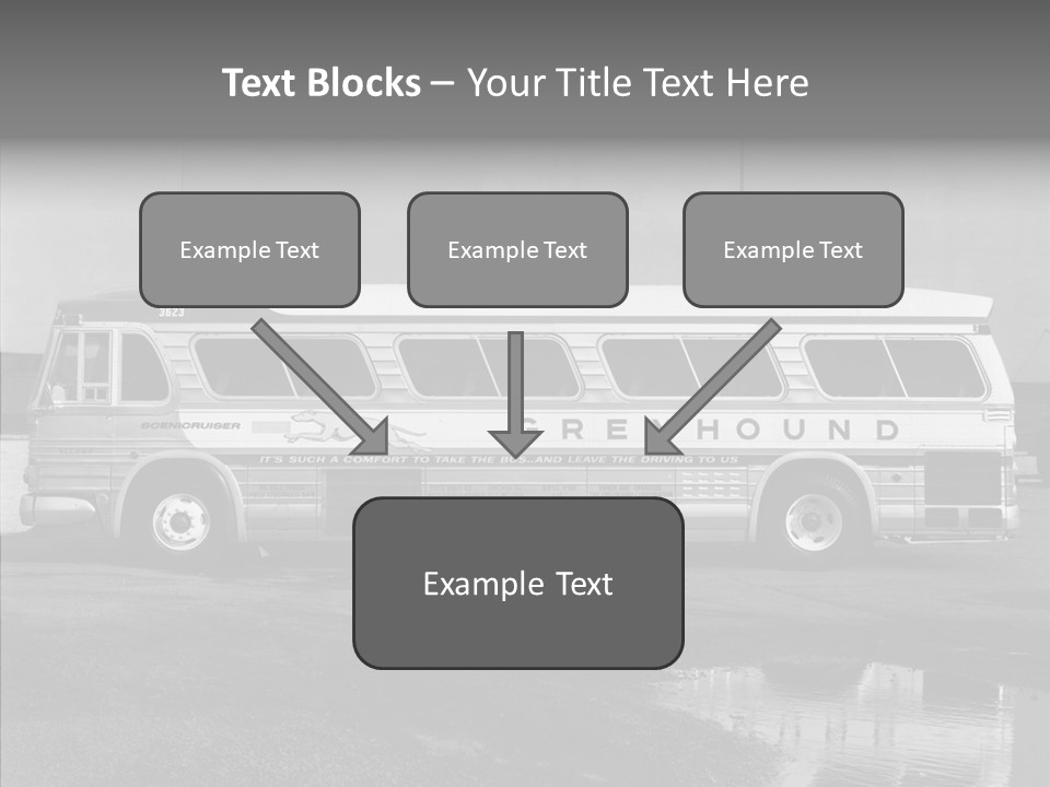 Retro Bus On White Background Black PowerPoint Template