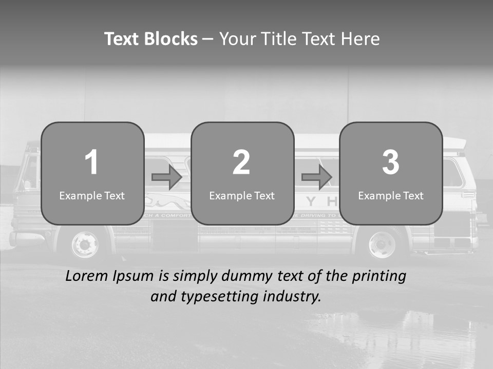 Retro Bus On White Background Black PowerPoint Template
