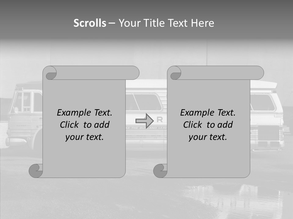 Retro Bus On White Background Black PowerPoint Template