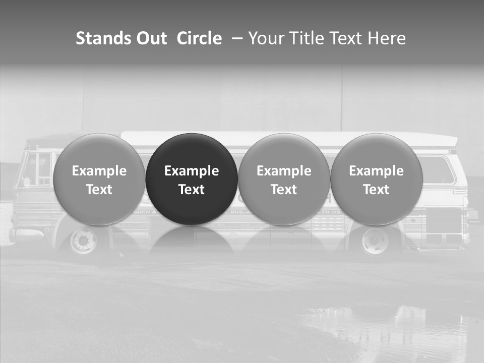 Retro Bus On White Background Black PowerPoint Template