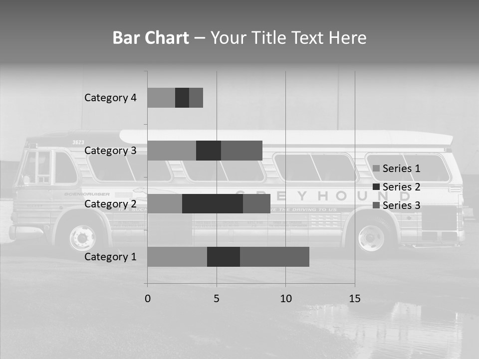 Retro Bus On White Background Black PowerPoint Template
