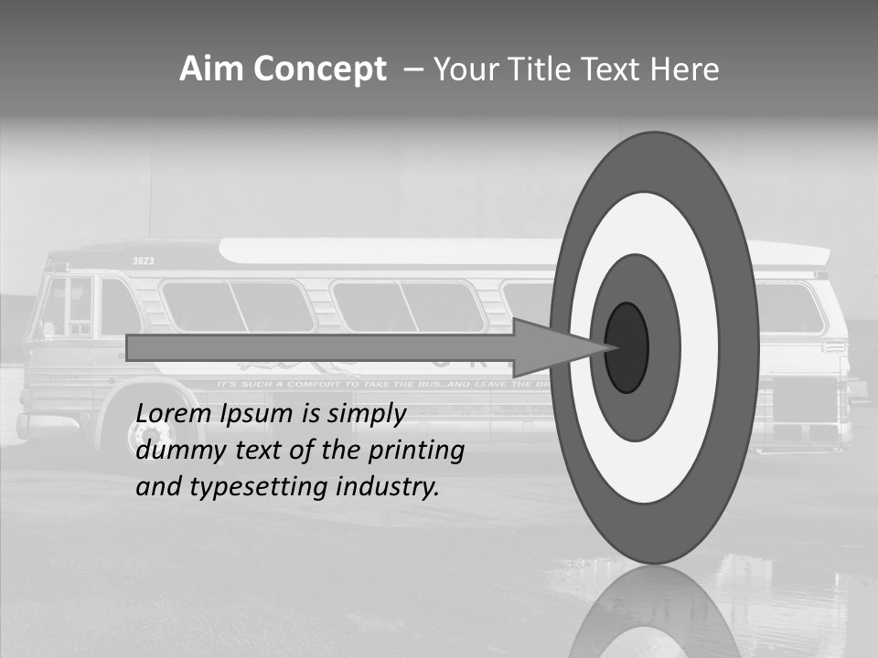 Retro Bus On White Background Black PowerPoint Template