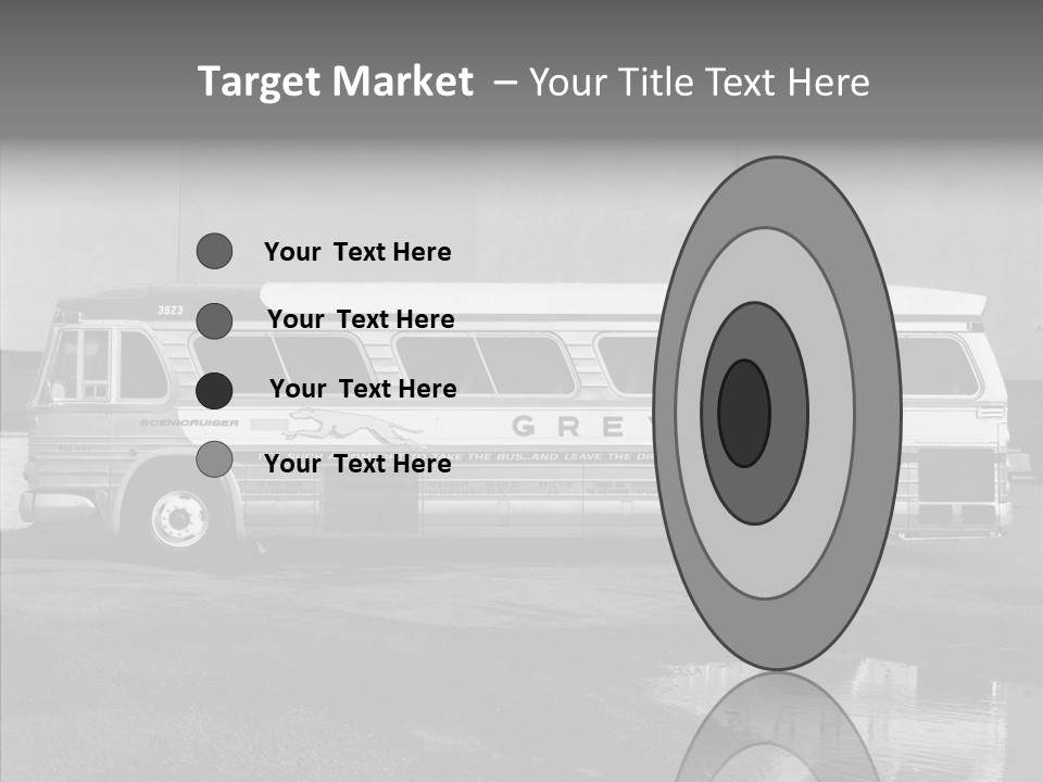 Retro Bus On White Background Black PowerPoint Template