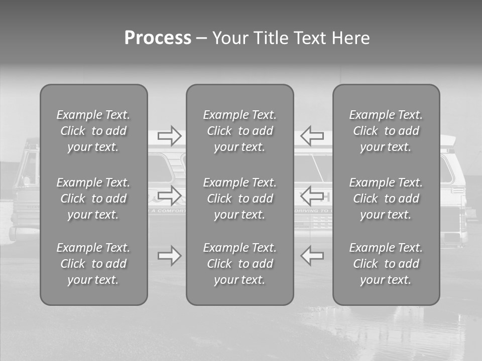 Retro Bus On White Background Black PowerPoint Template