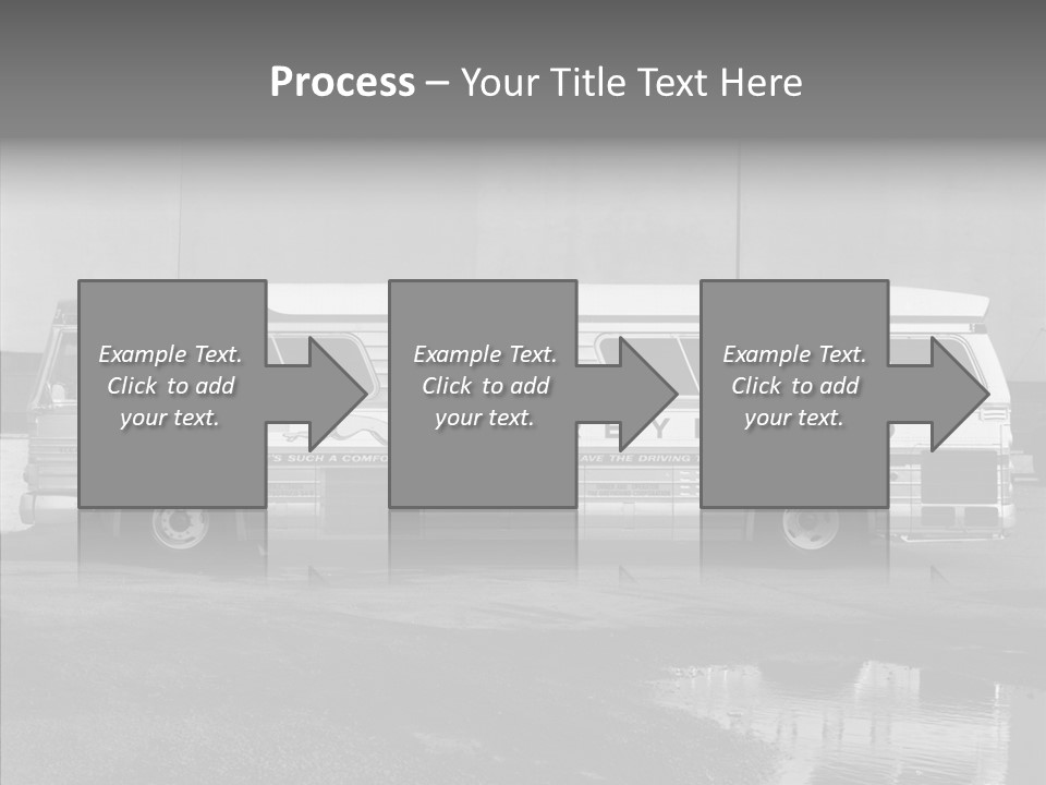 Retro Bus On White Background Black PowerPoint Template