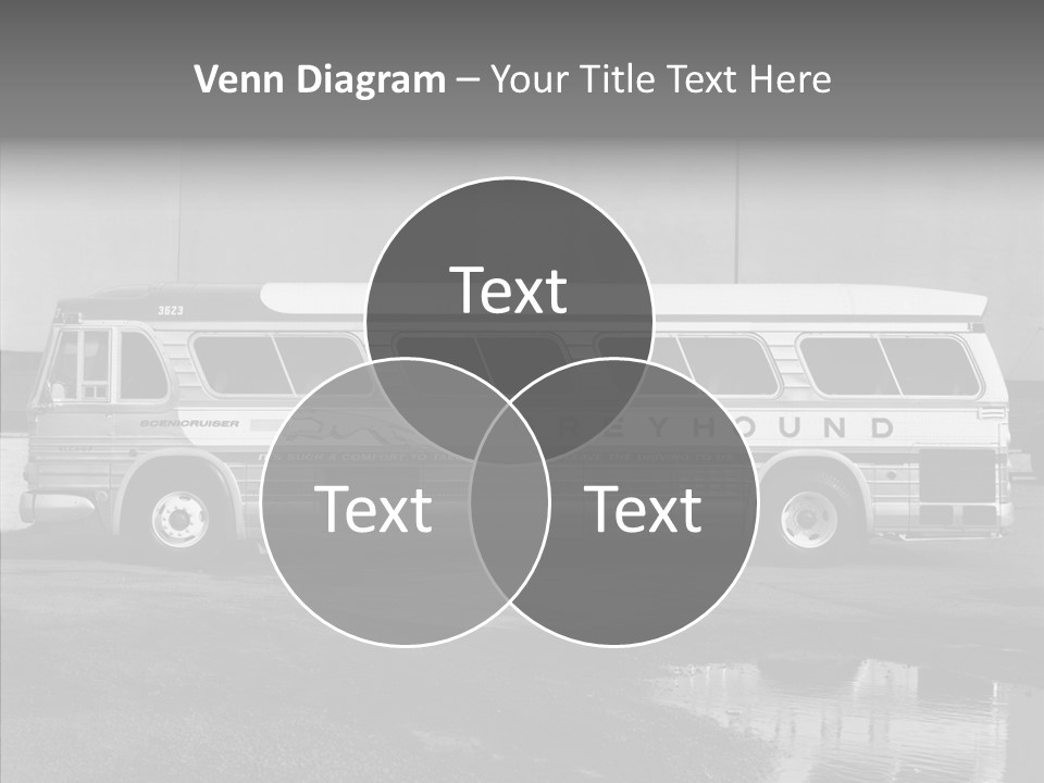 Retro Bus On White Background Black PowerPoint Template