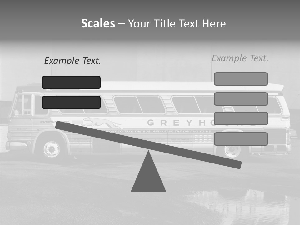 Retro Bus On White Background Black PowerPoint Template