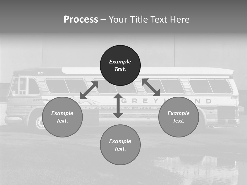 Retro Bus On White Background Black PowerPoint Template