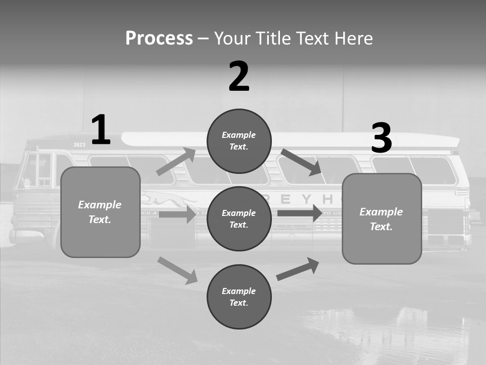 Retro Bus On White Background Black PowerPoint Template